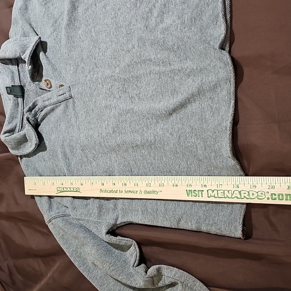 Wild Fable Gray Cropped Polo Collar 2 Button Lightweight Sweatshirt Size M - Picture 5 of 6